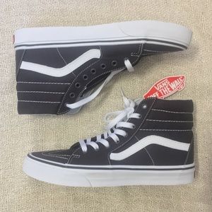 Vans Sk8-Hi Gray & White - Size 9.5
